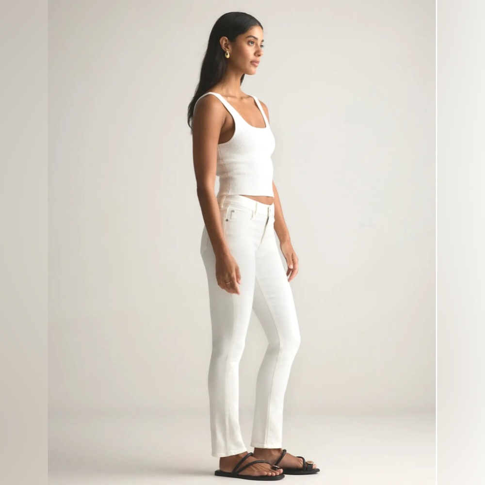 Luna Stretch Slim Straight Jeans Cloud White Size 26 - Picture 2 of 9